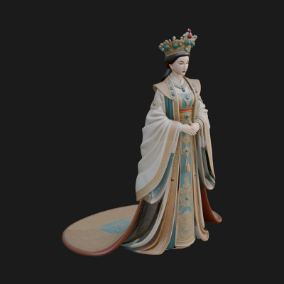 Chinese Empress Statue Design 4 3D Print Model