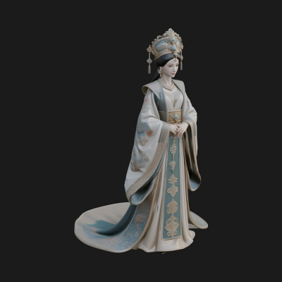 Chinese Empress Statue Design 5 3D Print Model