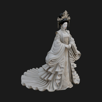 Chinese Empress Statue Design 6 3D Print Model