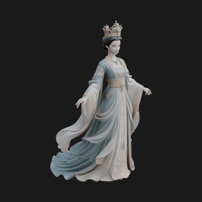 Chinese Empress Statue Design 7 3D Print Model