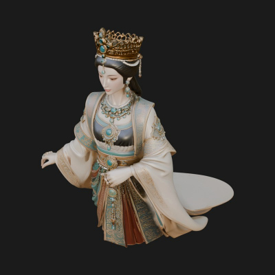 Chinese Empress Statue Design 8 3D Print Model