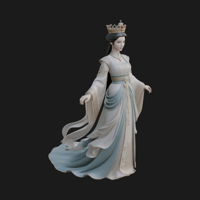Chinese Empress Statue Design 9 3D Print Model