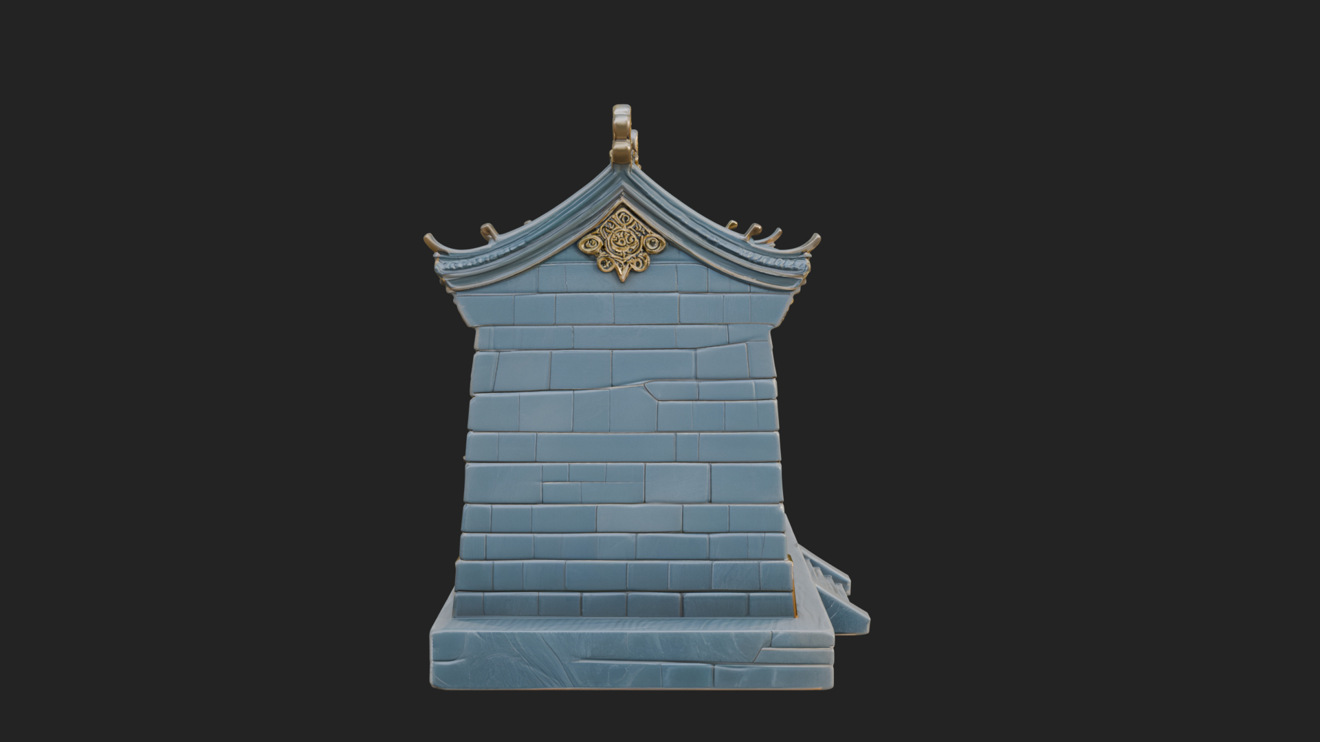 Chinese Gate House Model Design 1 3D Print Model 3D Model