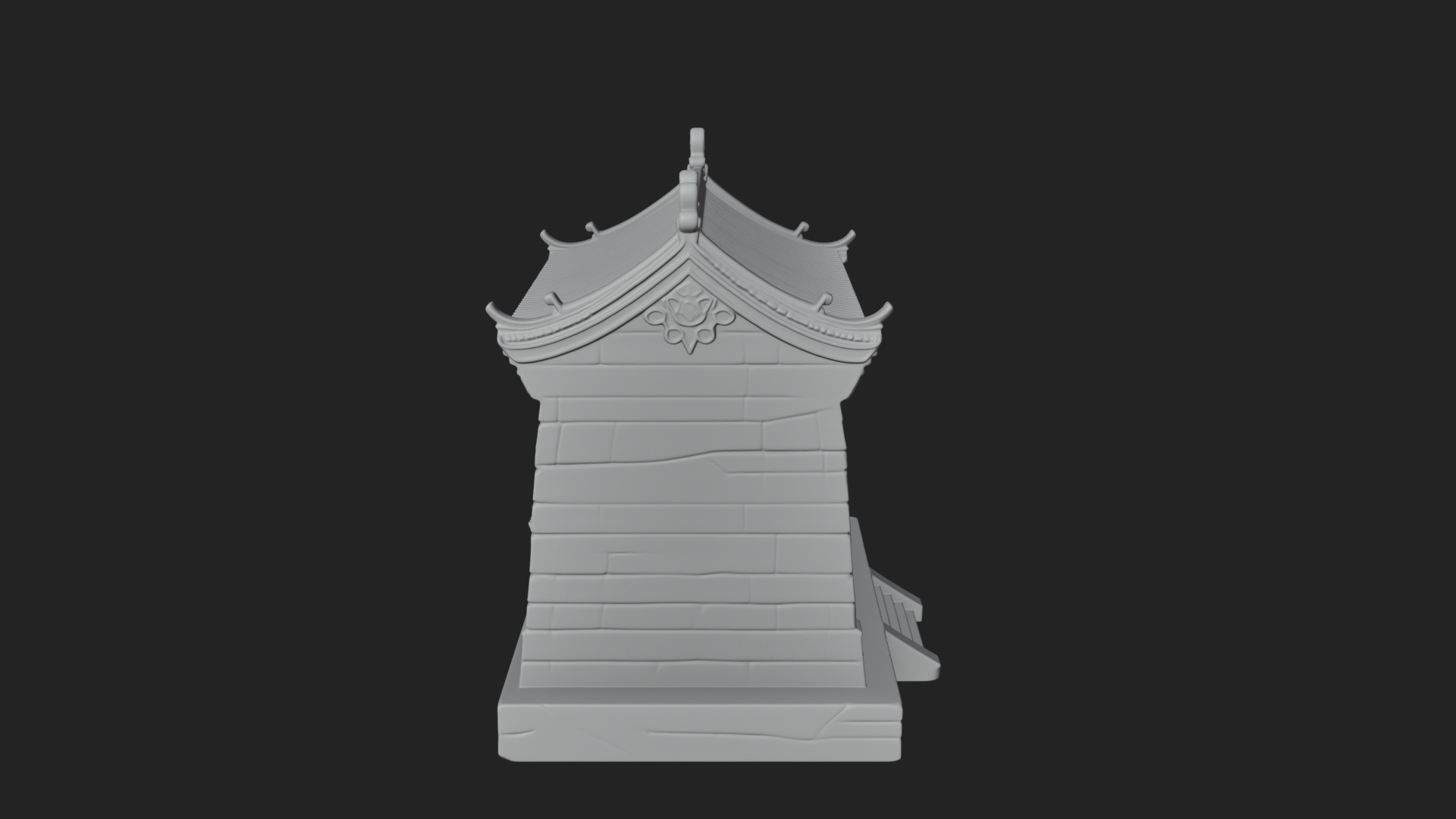 Chinese Gate House Model Design 1 3D Print Model 3D Model