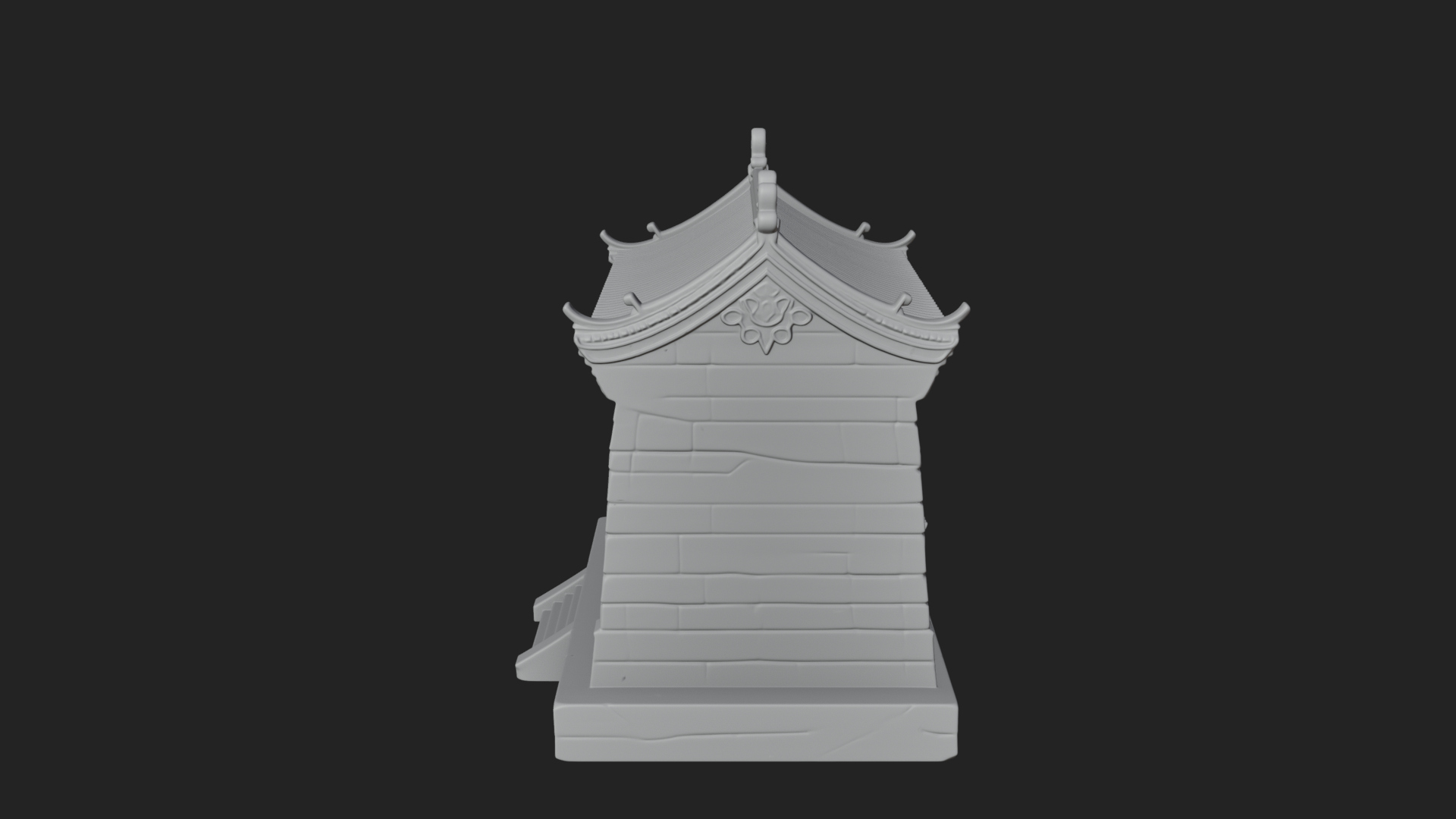 Chinese Gate House Model Design 1 3D Print Model 3D Model