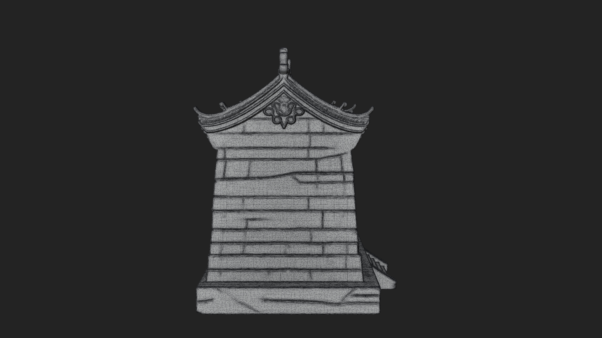 Chinese Gate House Model Design 1 3D Print Model 3D Model