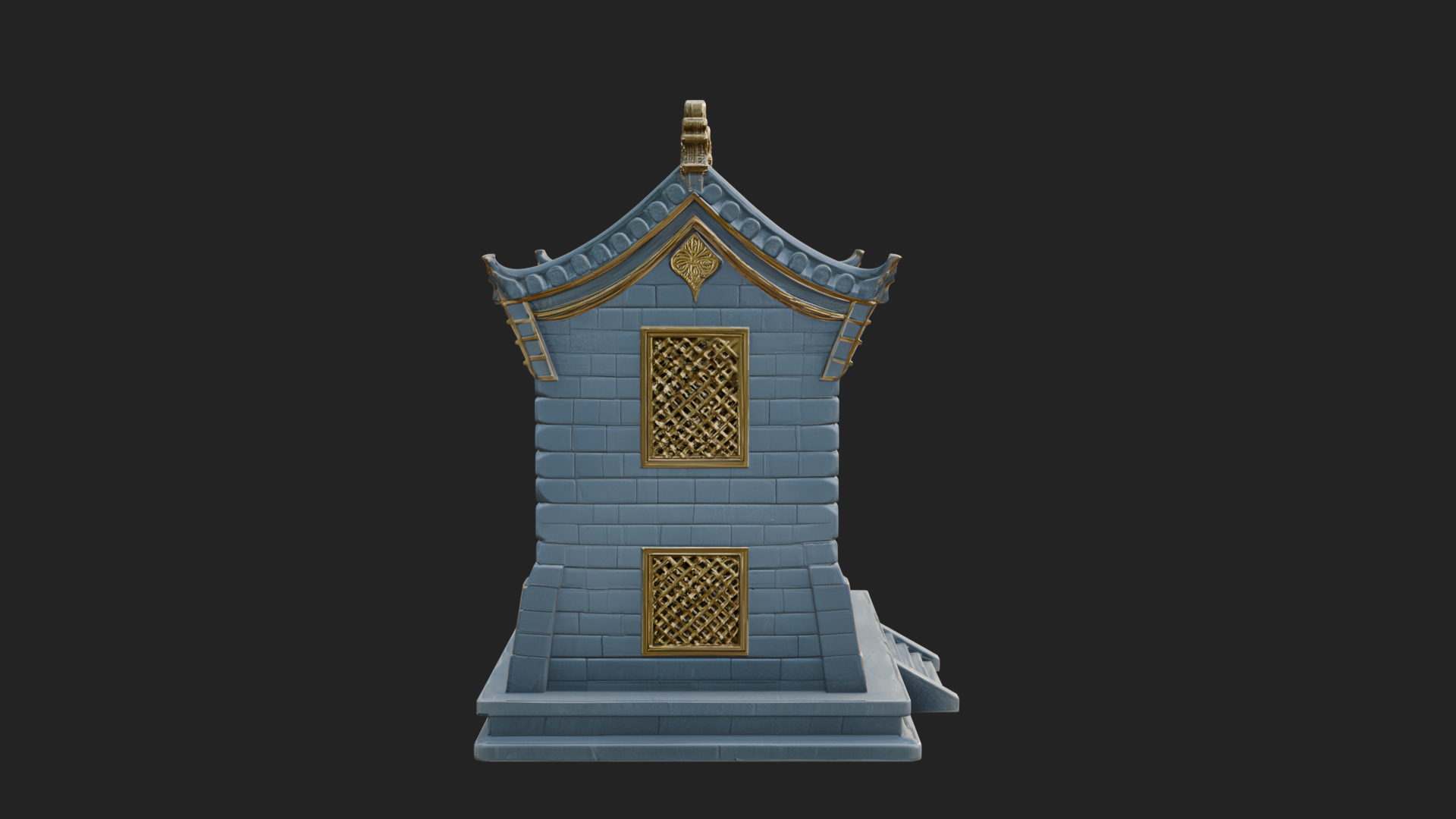 Chinese Gate House Model Design 2 3D Print Model 3D Model