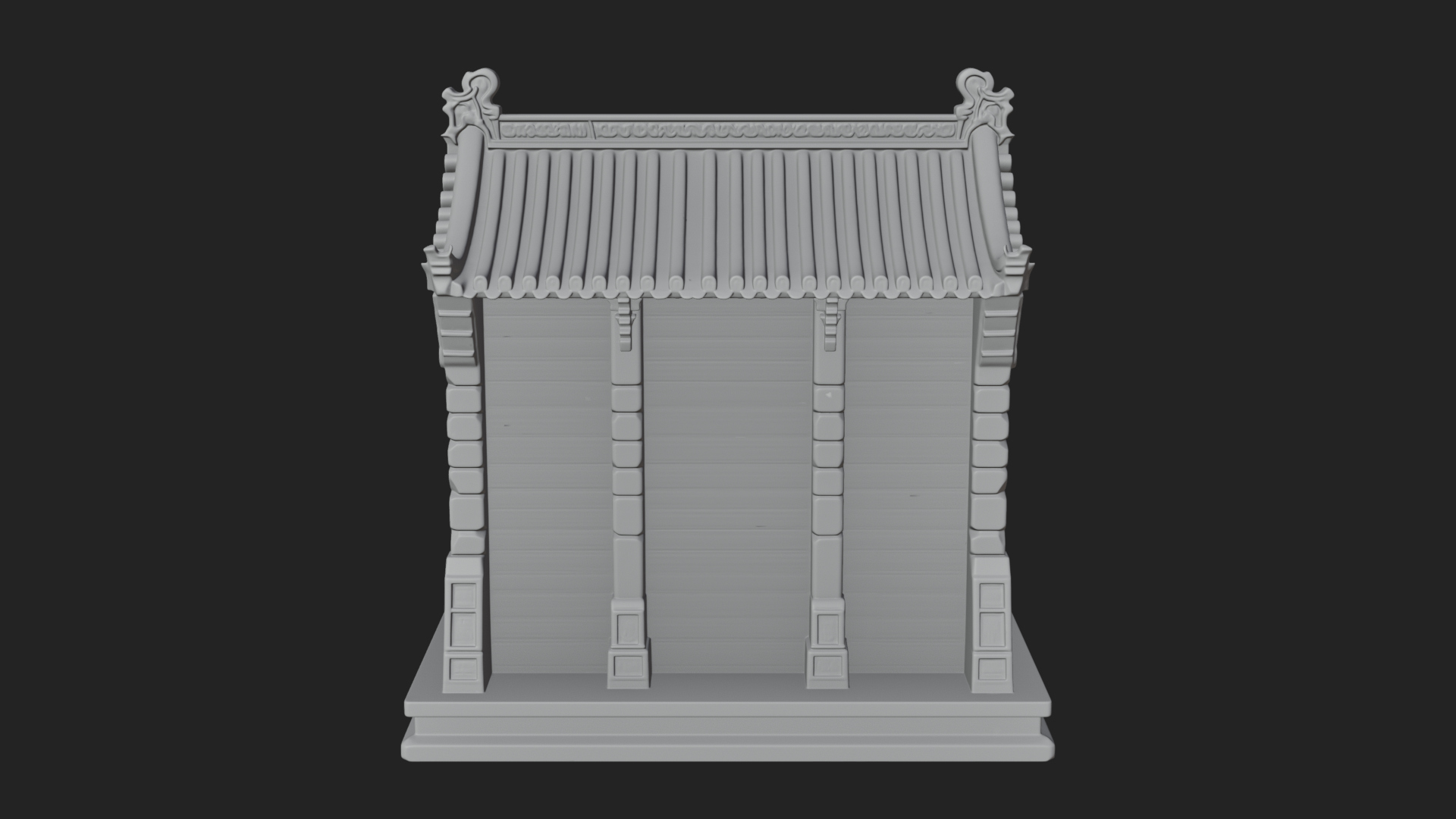 Chinese Gate House Model Design 2 3D Print Model 3D Model