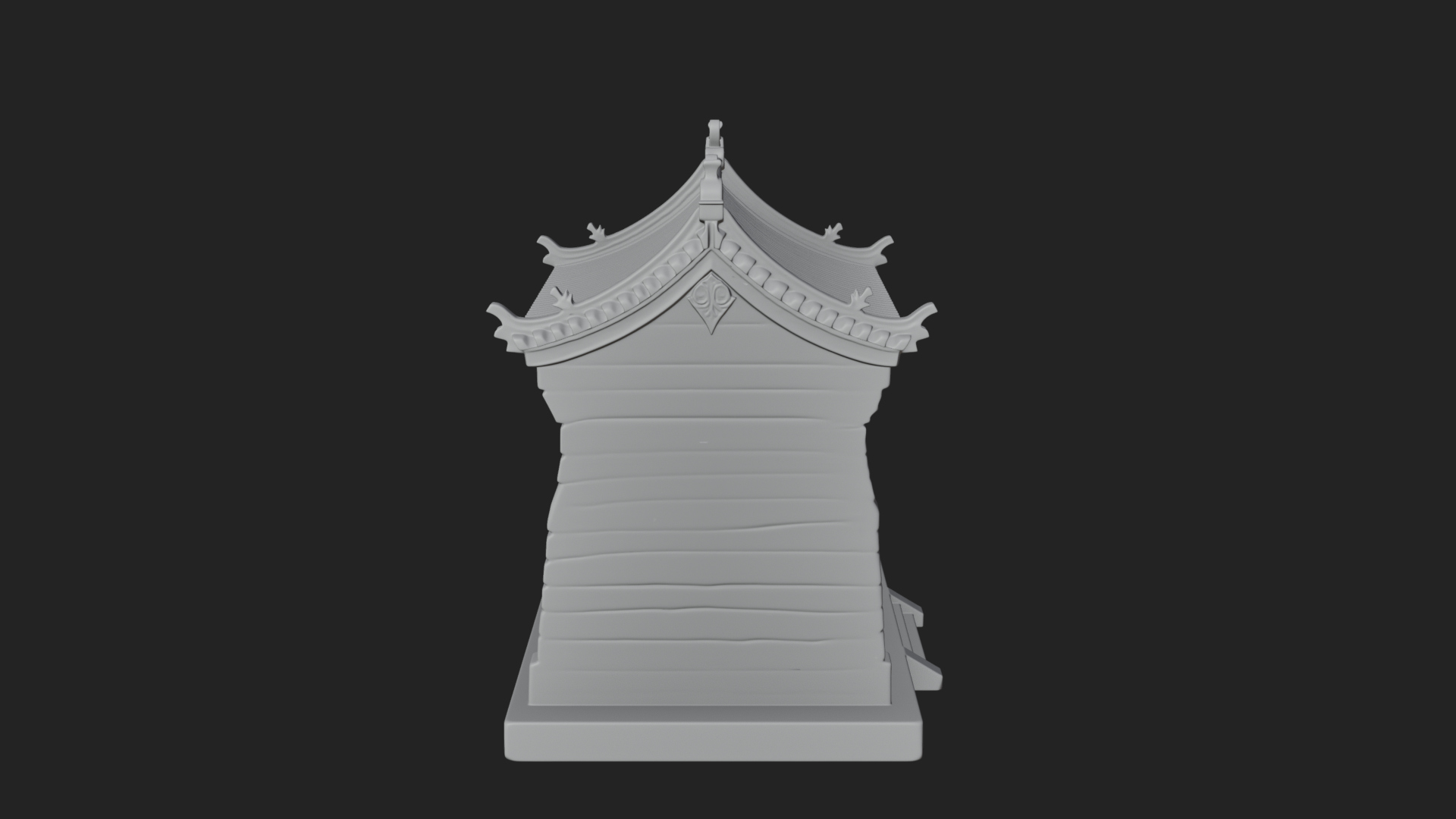 Chinese Gate House Model Design 3 3D Print Model 3D Model
