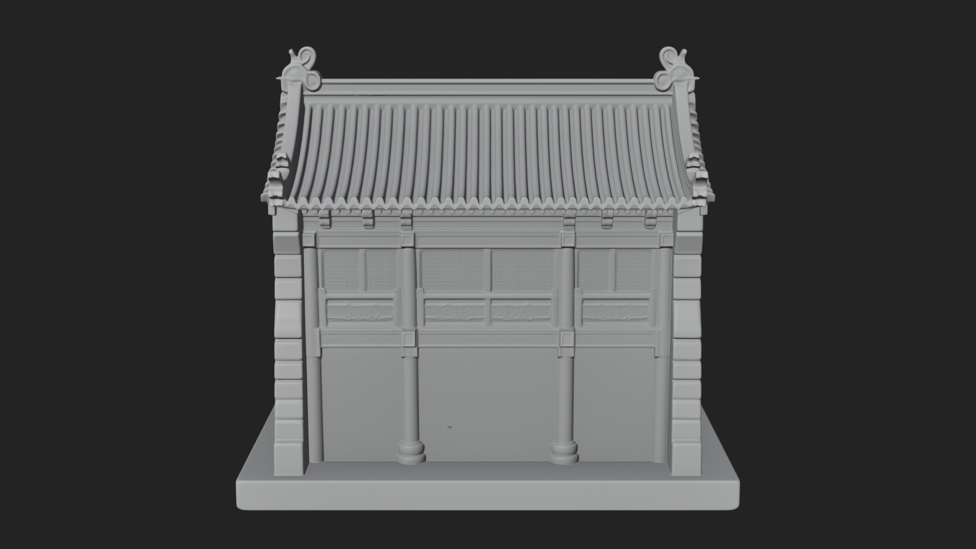 Chinese Gate House Model Design 3 3D Print Model 3D Model