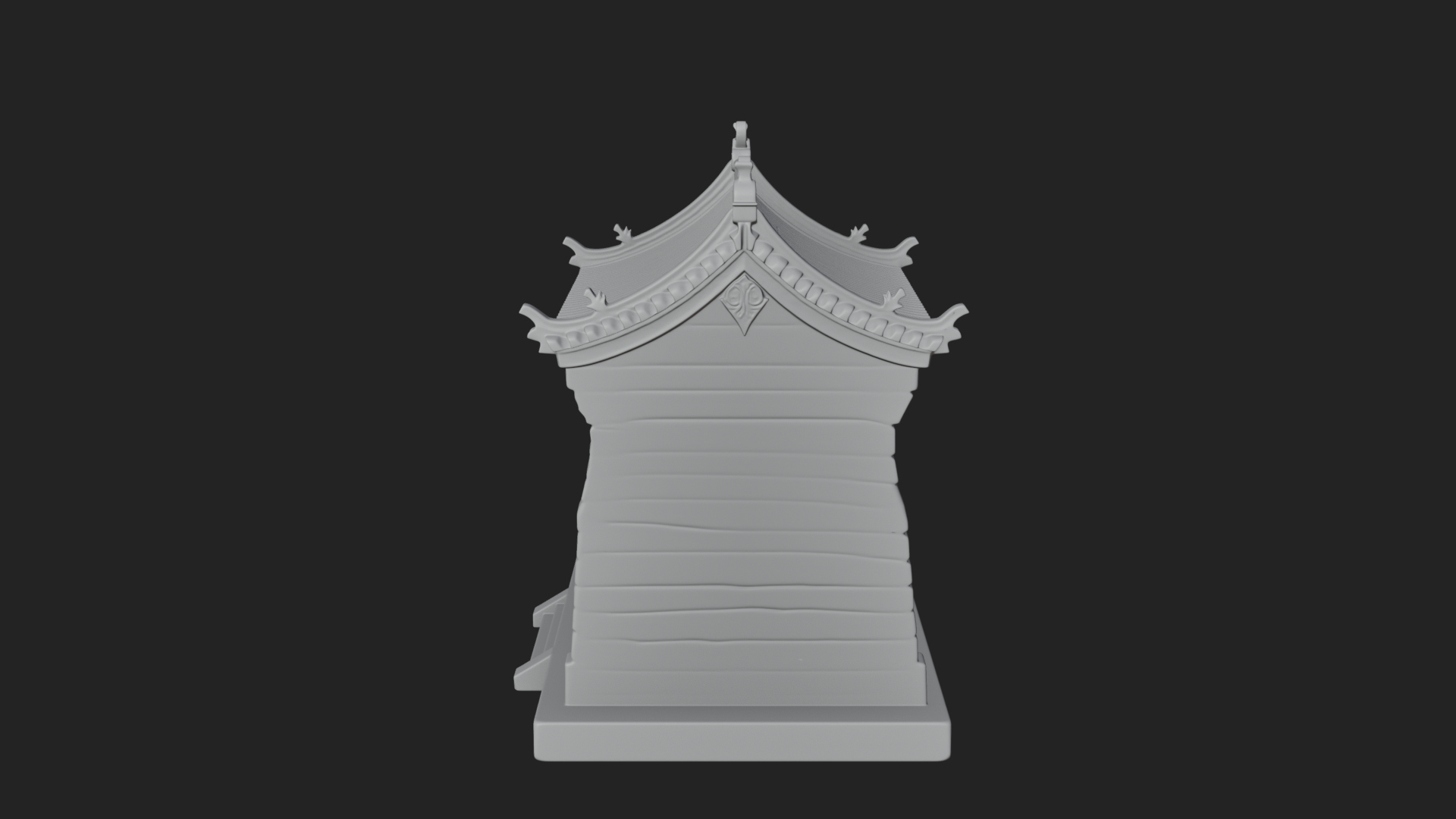 Chinese Gate House Model Design 3 3D Print Model 3D Model