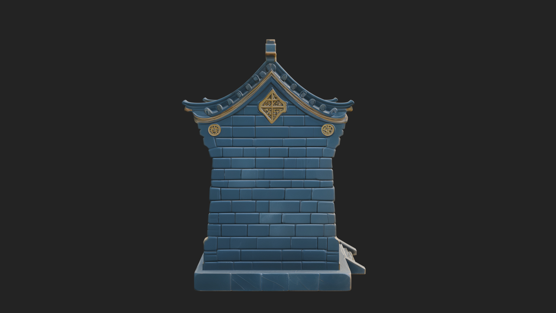 Chinese Gate House Model Design 4 3D Print Model 3D Model