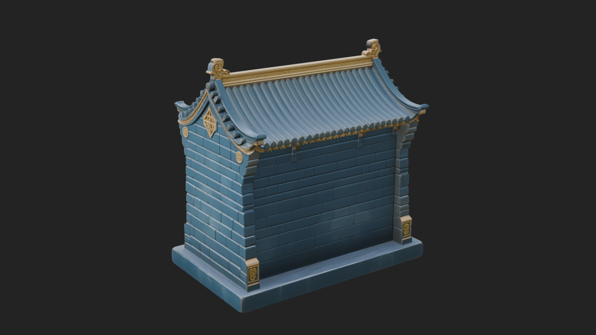 Chinese Gate House Model Design 4 3D Print Model 3D Model