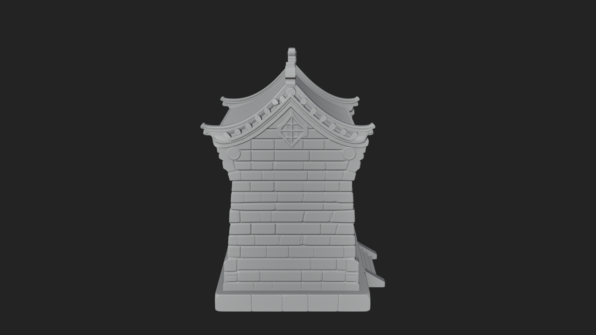 Chinese Gate House Model Design 4 3D Print Model 3D Model