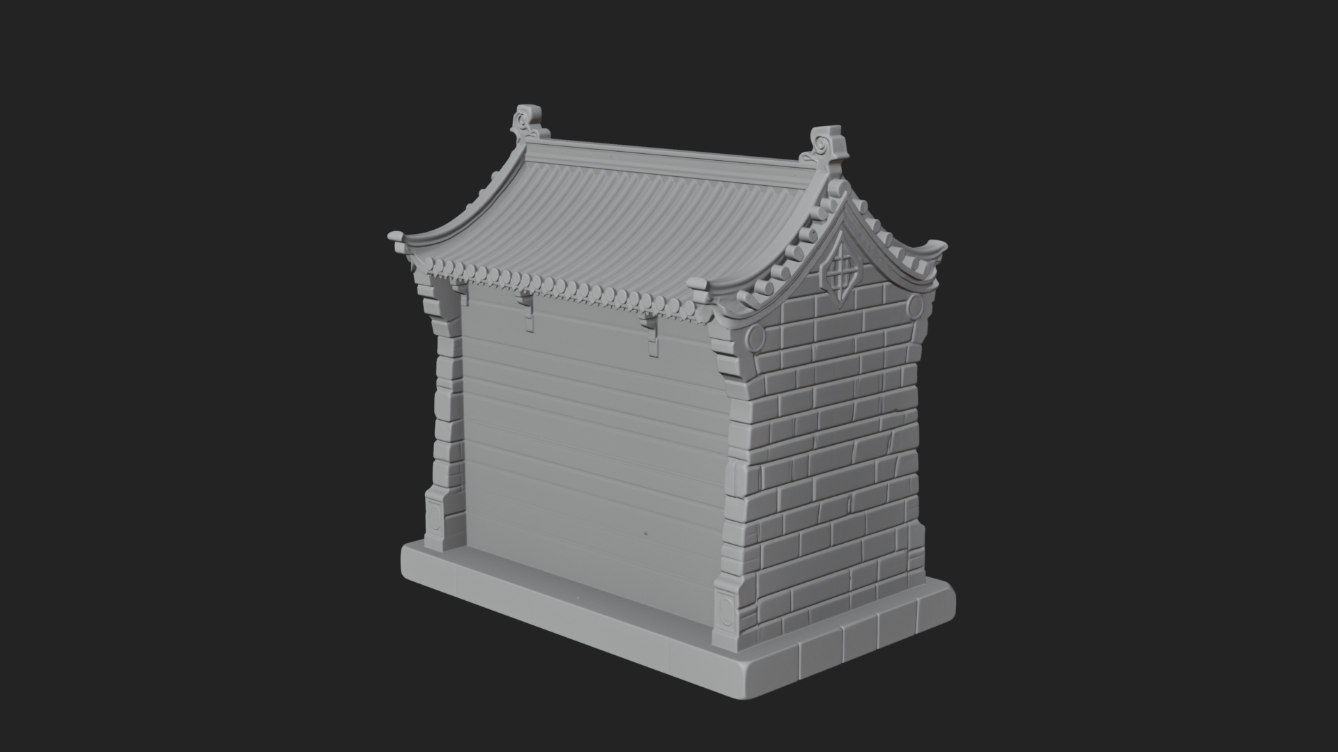 Chinese Gate House Model Design 4 3D Print Model 3D Model