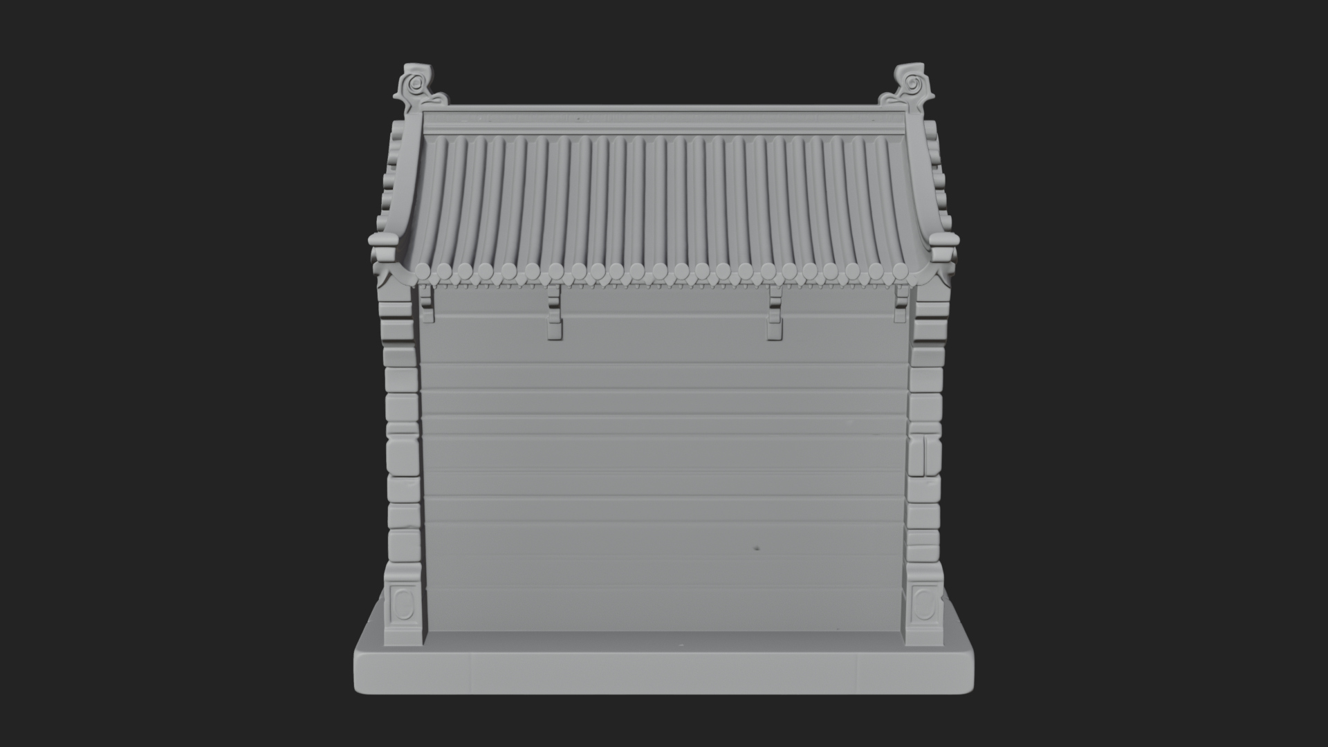 Chinese Gate House Model Design 4 3D Print Model 3D Model