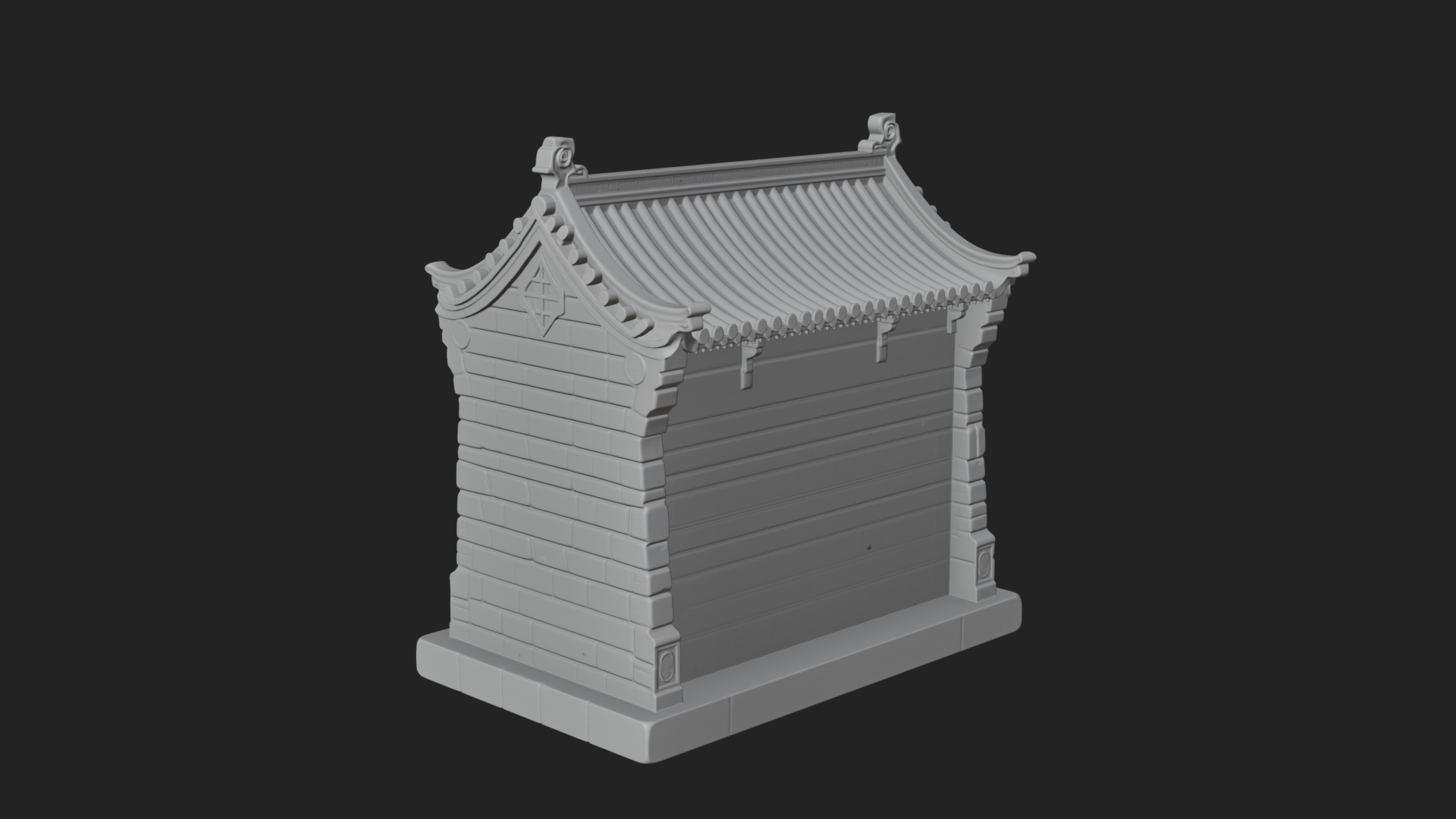 Chinese Gate House Model Design 4 3D Print Model 3D Model