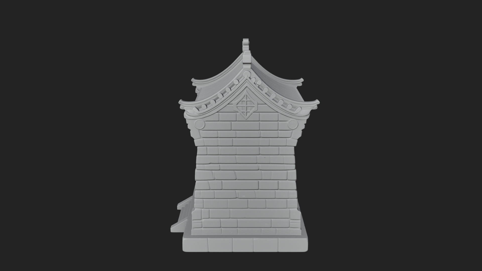 Chinese Gate House Model Design 4 3D Print Model 3D Model