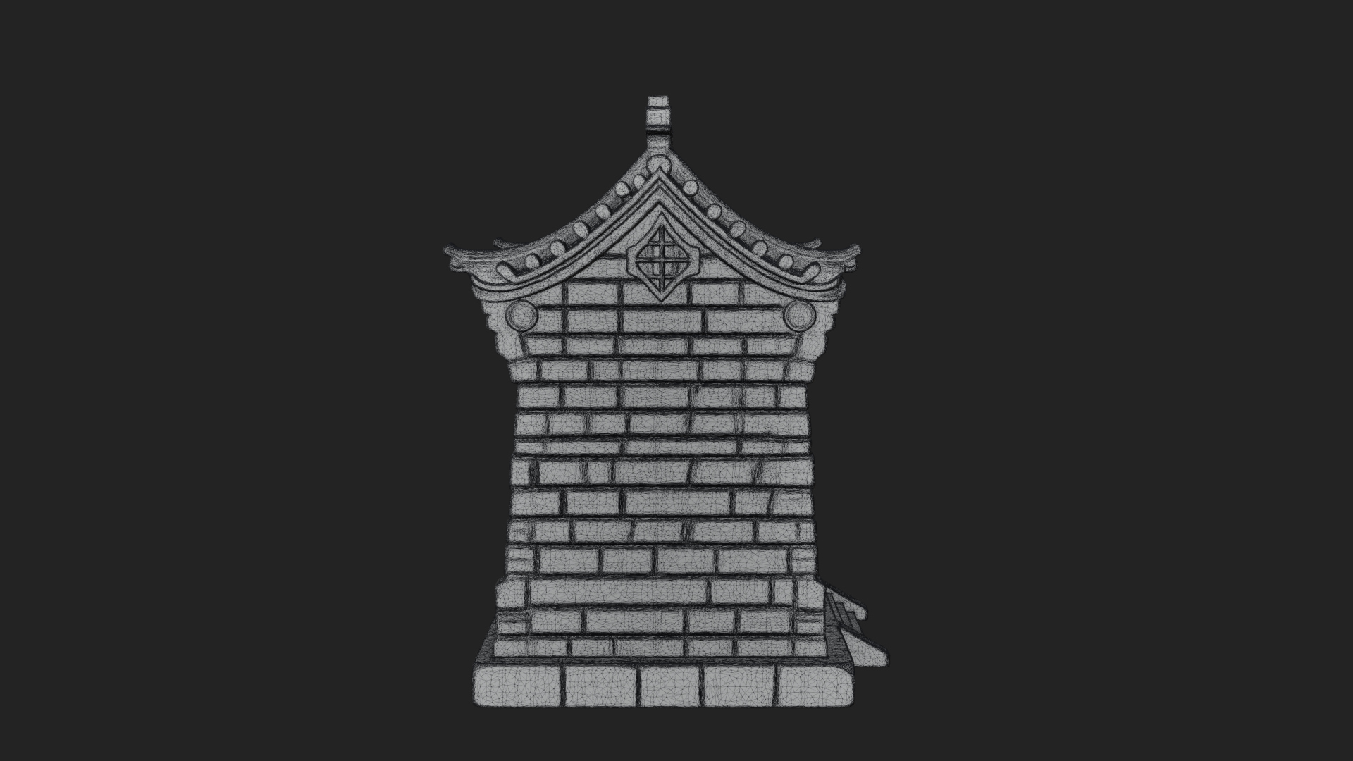 Chinese Gate House Model Design 4 3D Print Model 3D Model