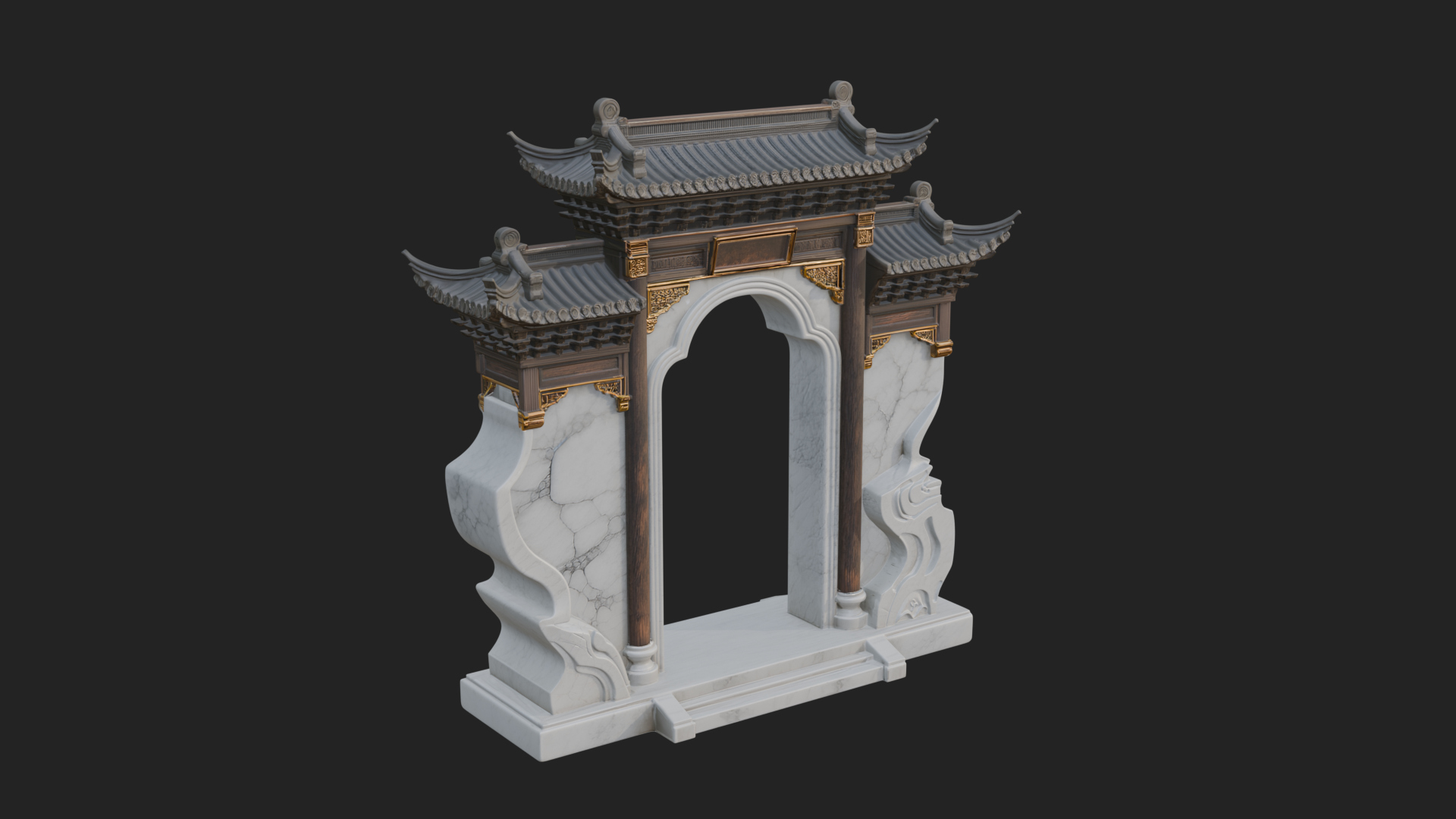Chinese Gateway Arch Design 1 3D Print Model 3D Model