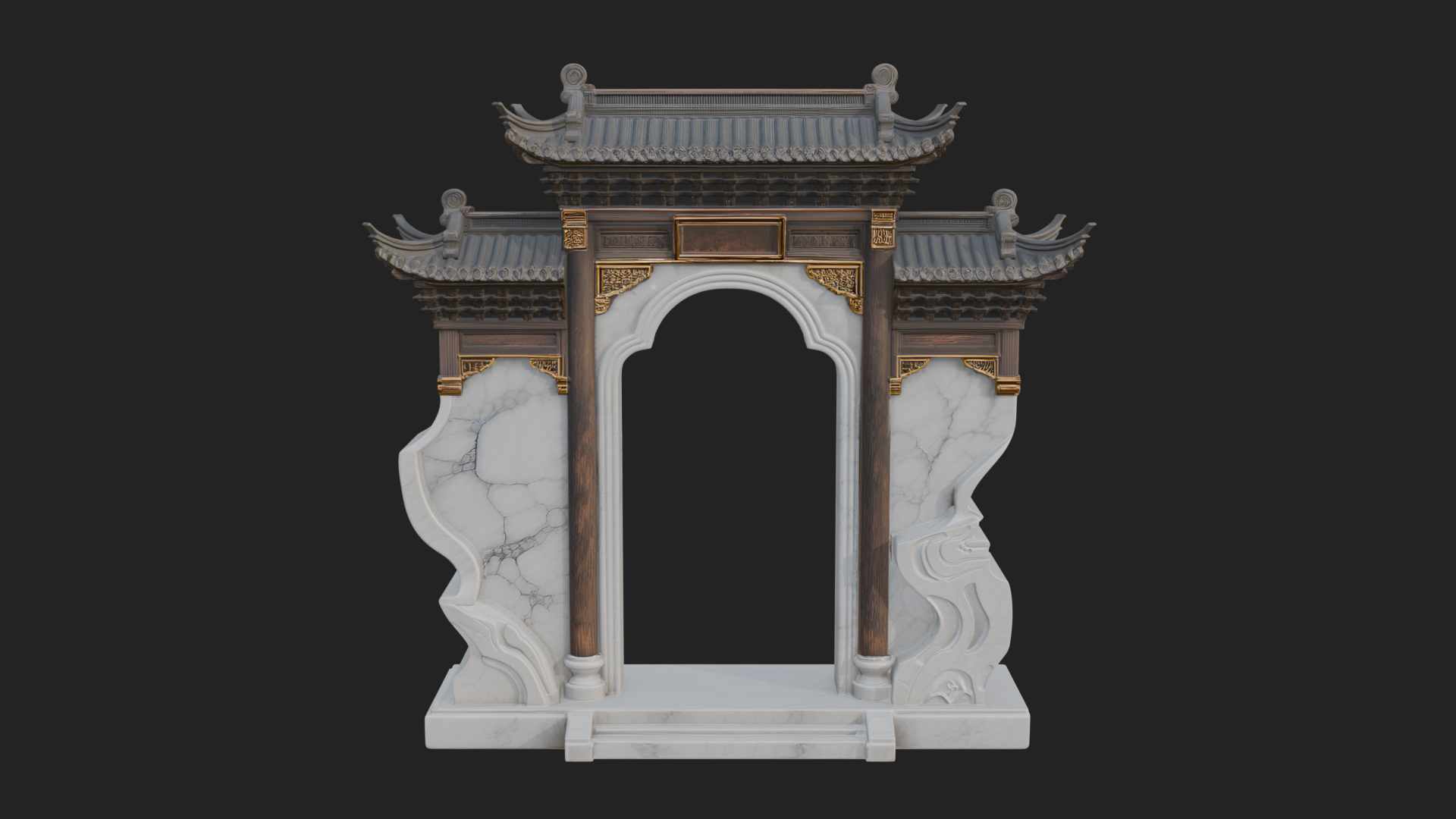 Chinese Gateway Arch Design 1 3D Print Model 3D Model