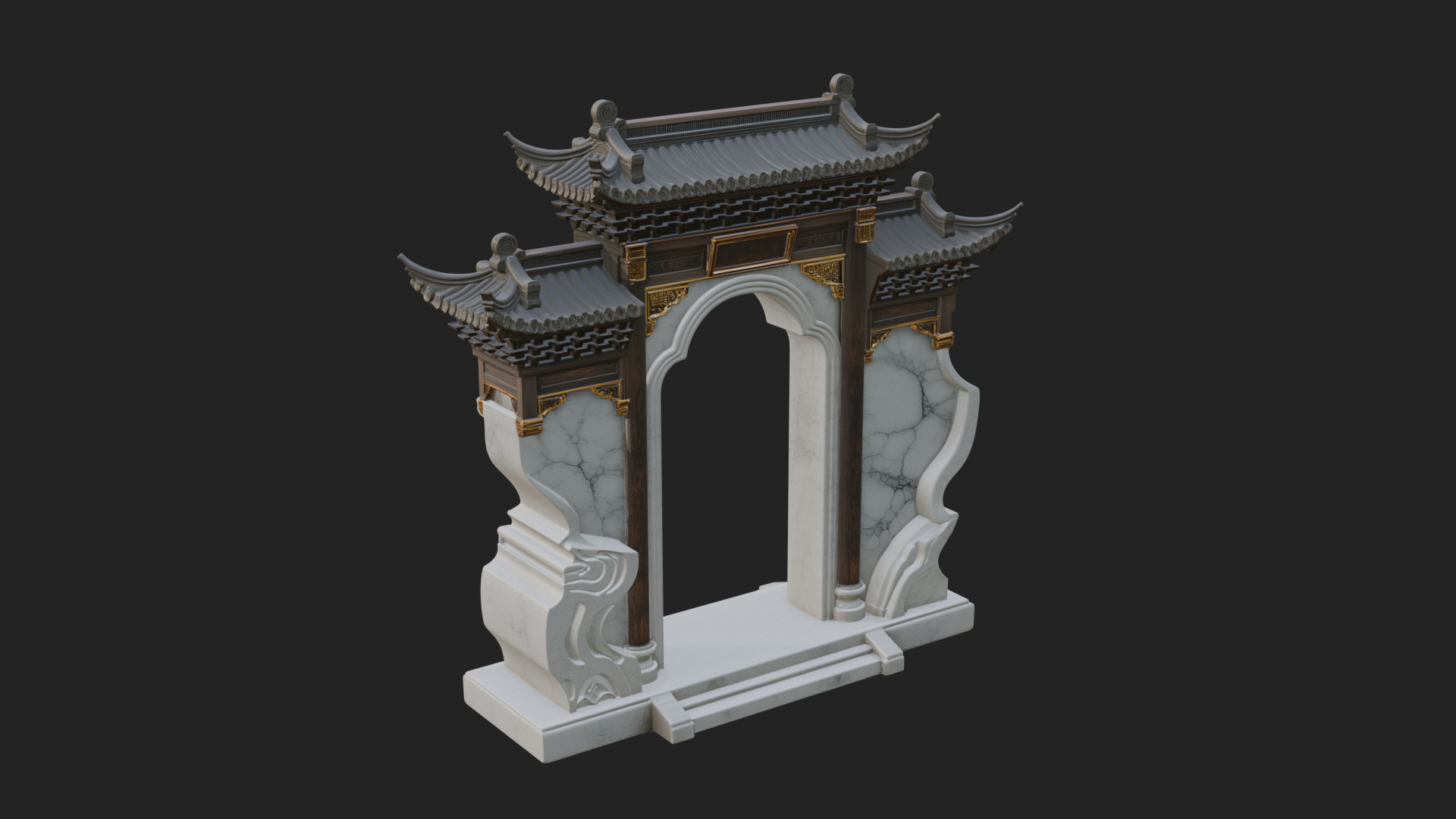Chinese Gateway Arch Design 1 3D Print Model 3D Model