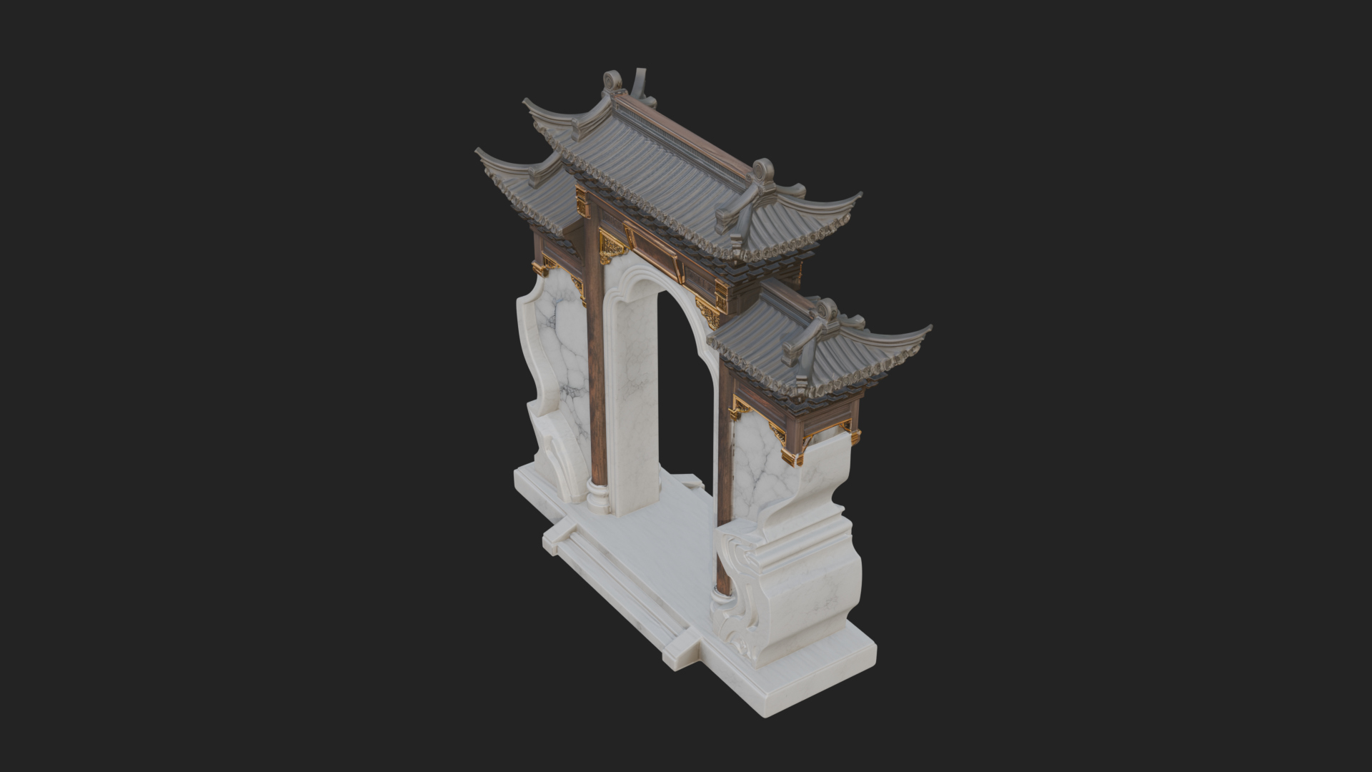 Chinese Gateway Arch Design 1 3D Print Model 3D Model
