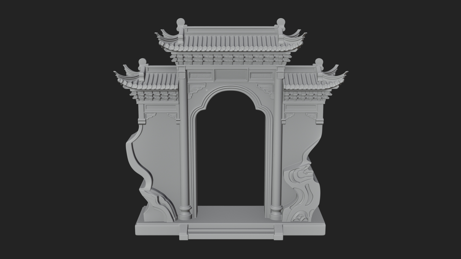 Chinese Gateway Arch Design 1 3D Print Model 3D Model