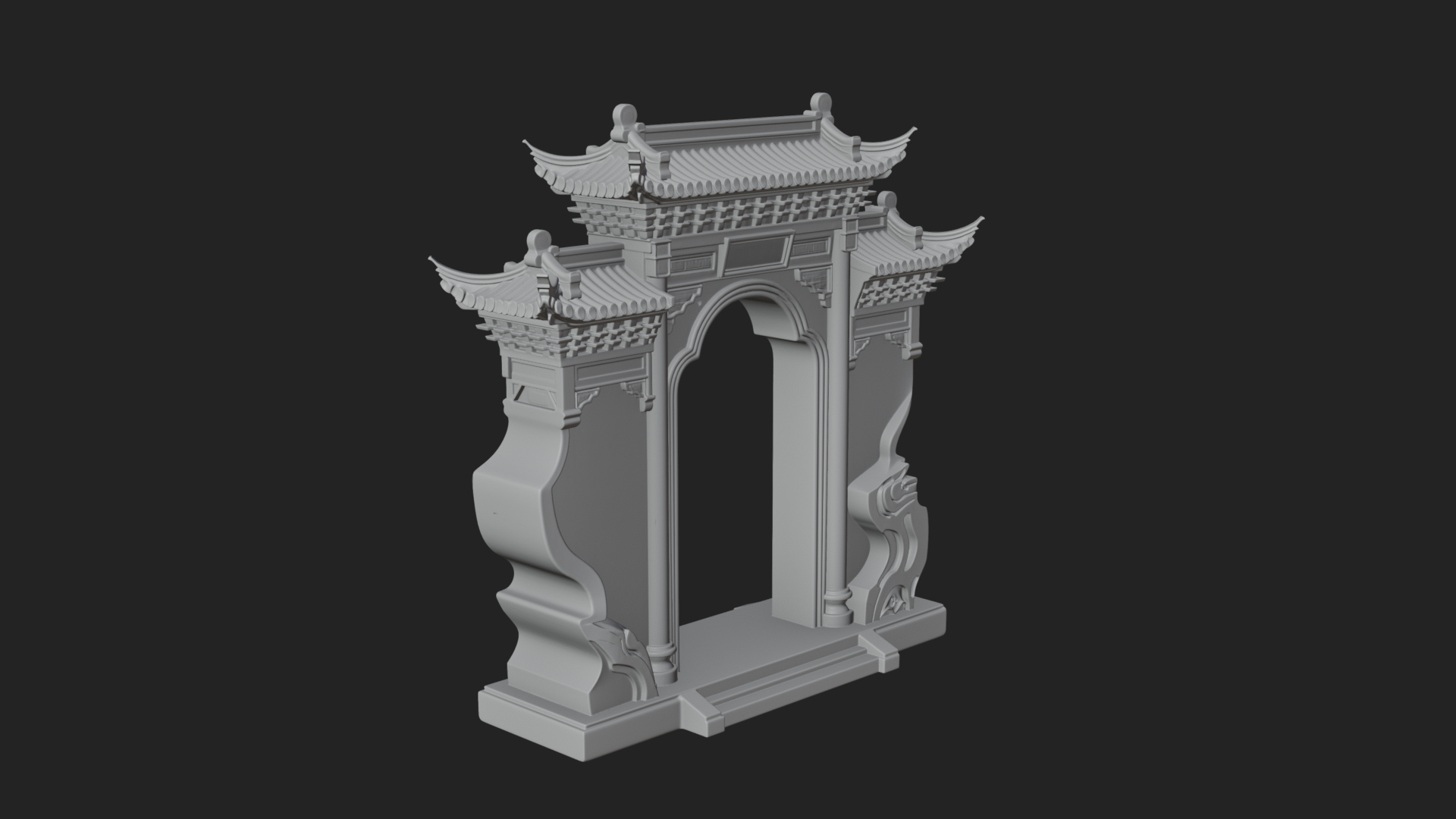 Chinese Gateway Arch Design 1 3D Print Model 3D Model