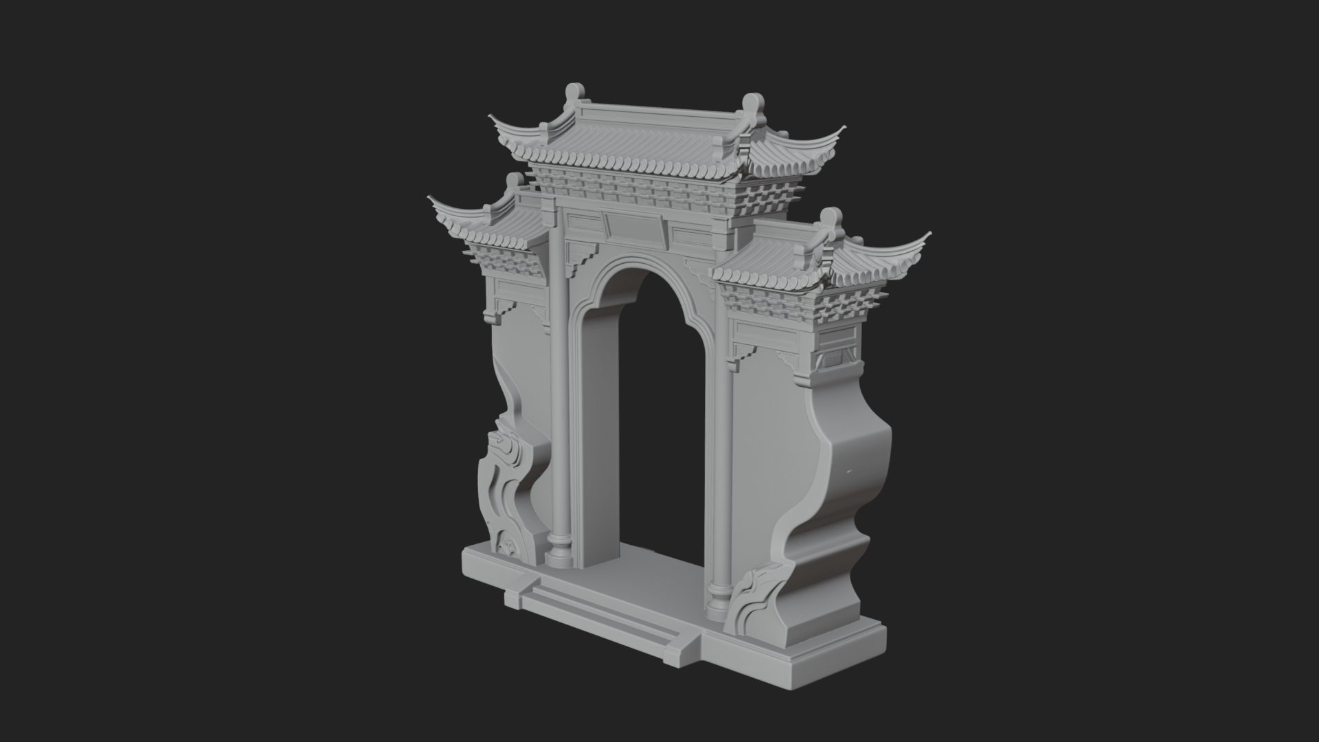 Chinese Gateway Arch Design 1 3D Print Model 3D Model