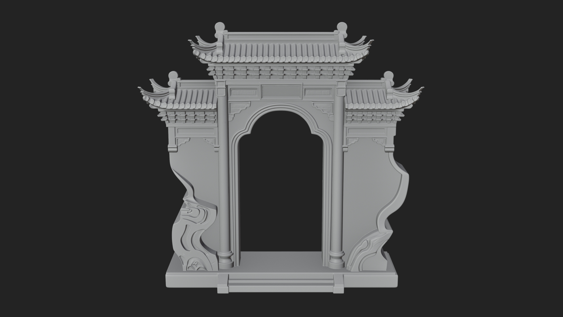 Chinese Gateway Arch Design 1 3D Print Model 3D Model
