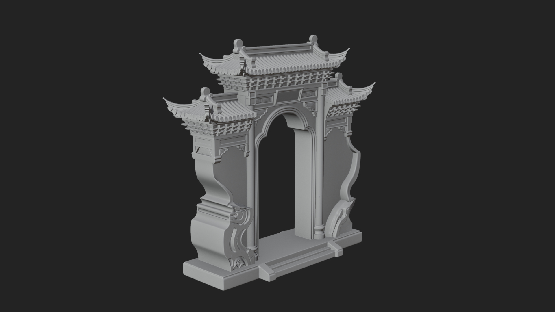 Chinese Gateway Arch Design 1 3D Print Model 3D Model