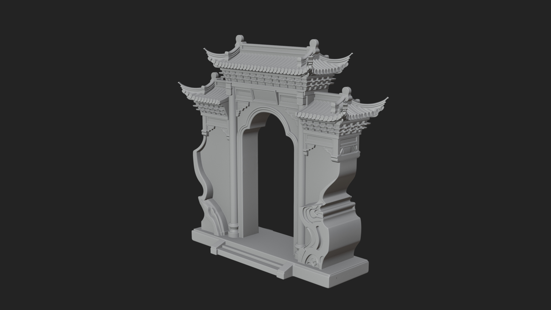 Chinese Gateway Arch Design 1 3D Print Model 3D Model