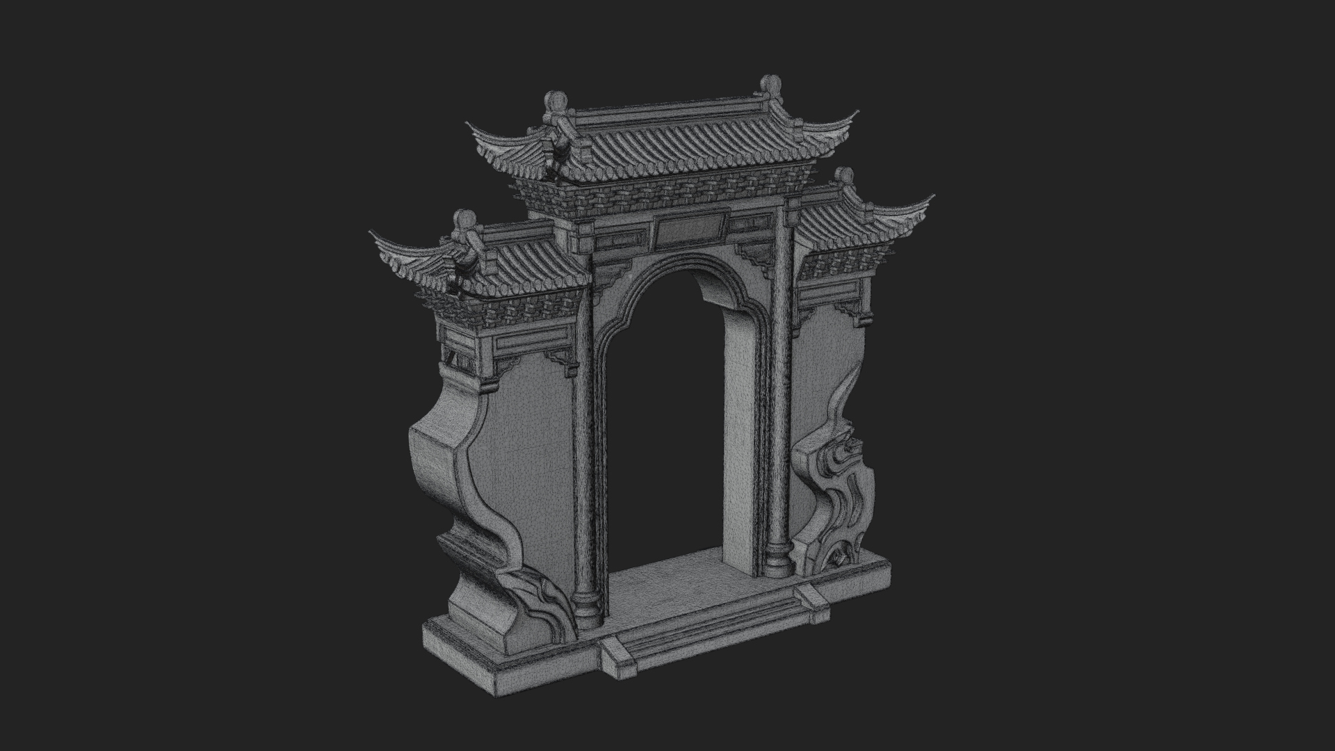 Chinese Gateway Arch Design 1 3D Print Model 3D Model
