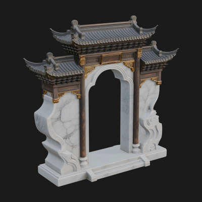 Chinese Gateway Arch Design 1 3D Print Model