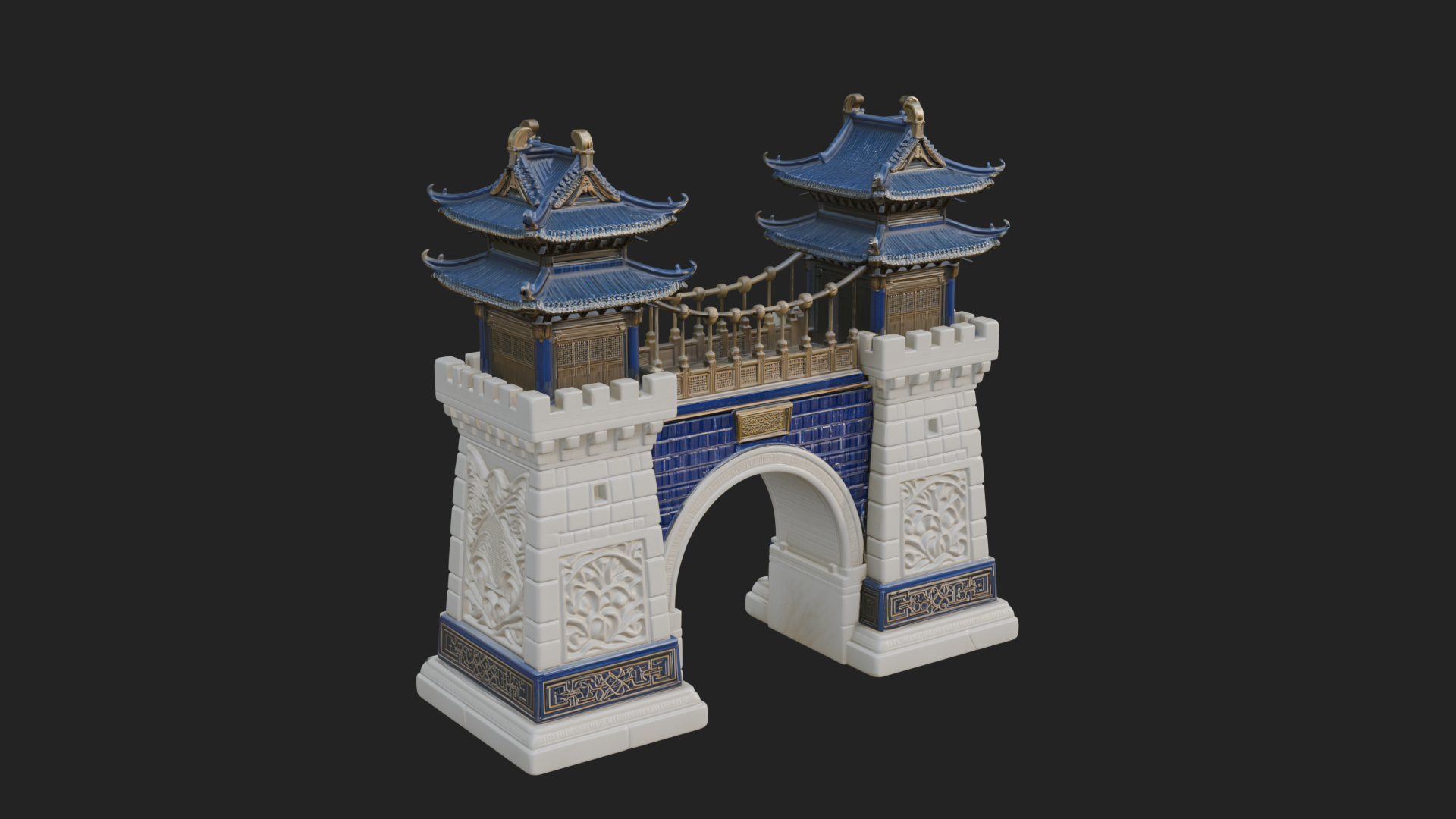 Chinese Gateway Arch Design 10 3D Print Model 3D Model