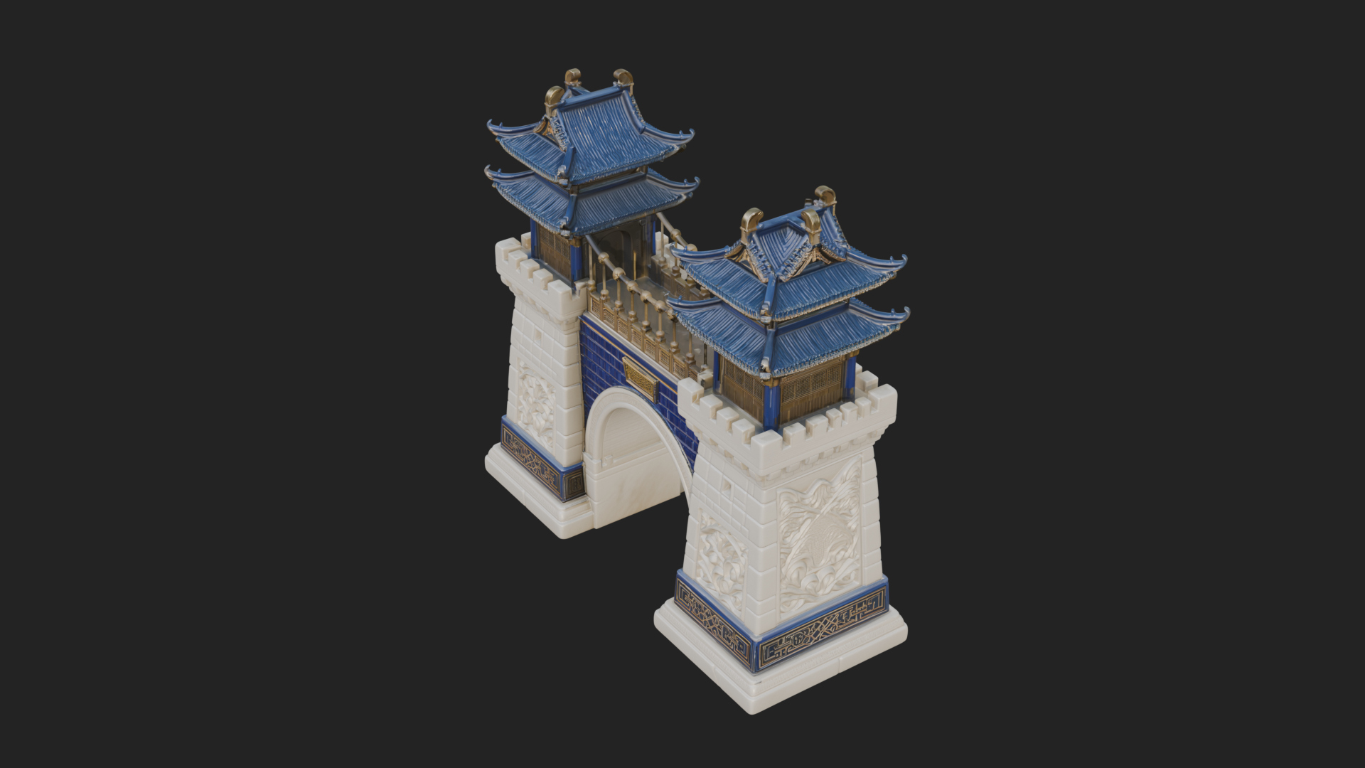Chinese Gateway Arch Design 10 3D Print Model 3D Model