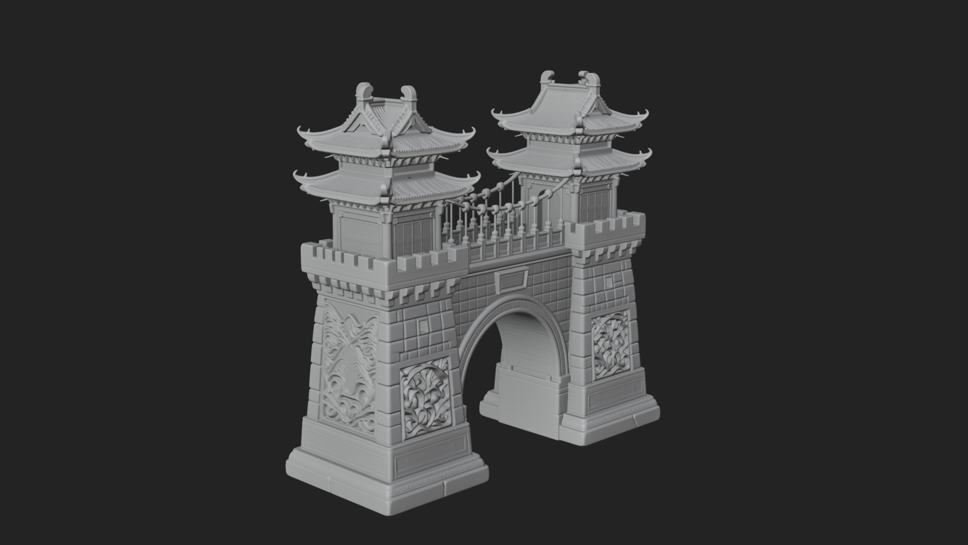 Chinese Gateway Arch Design 10 3D Print Model 3D Model