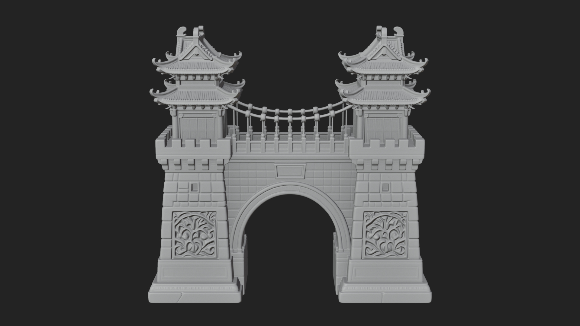 Chinese Gateway Arch Design 10 3D Print Model 3D Model