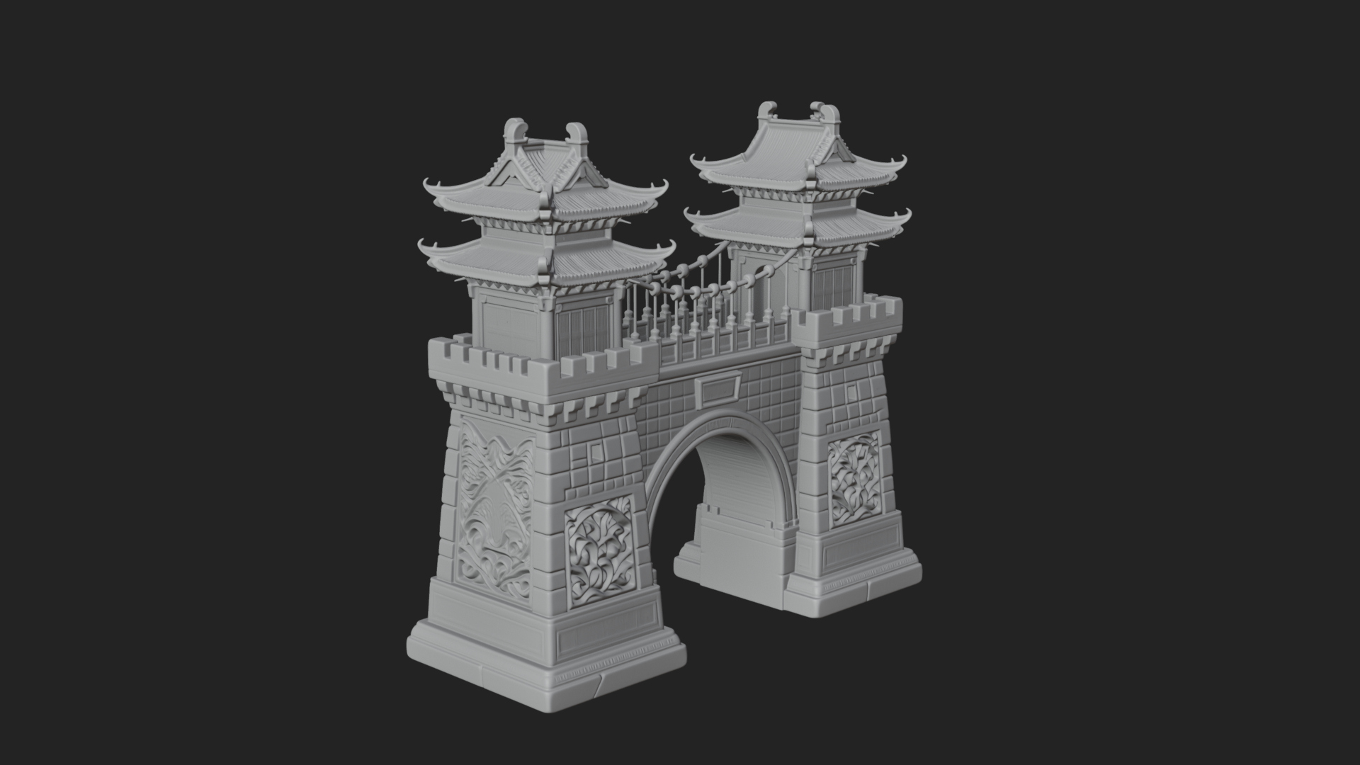 Chinese Gateway Arch Design 10 3D Print Model 3D Model