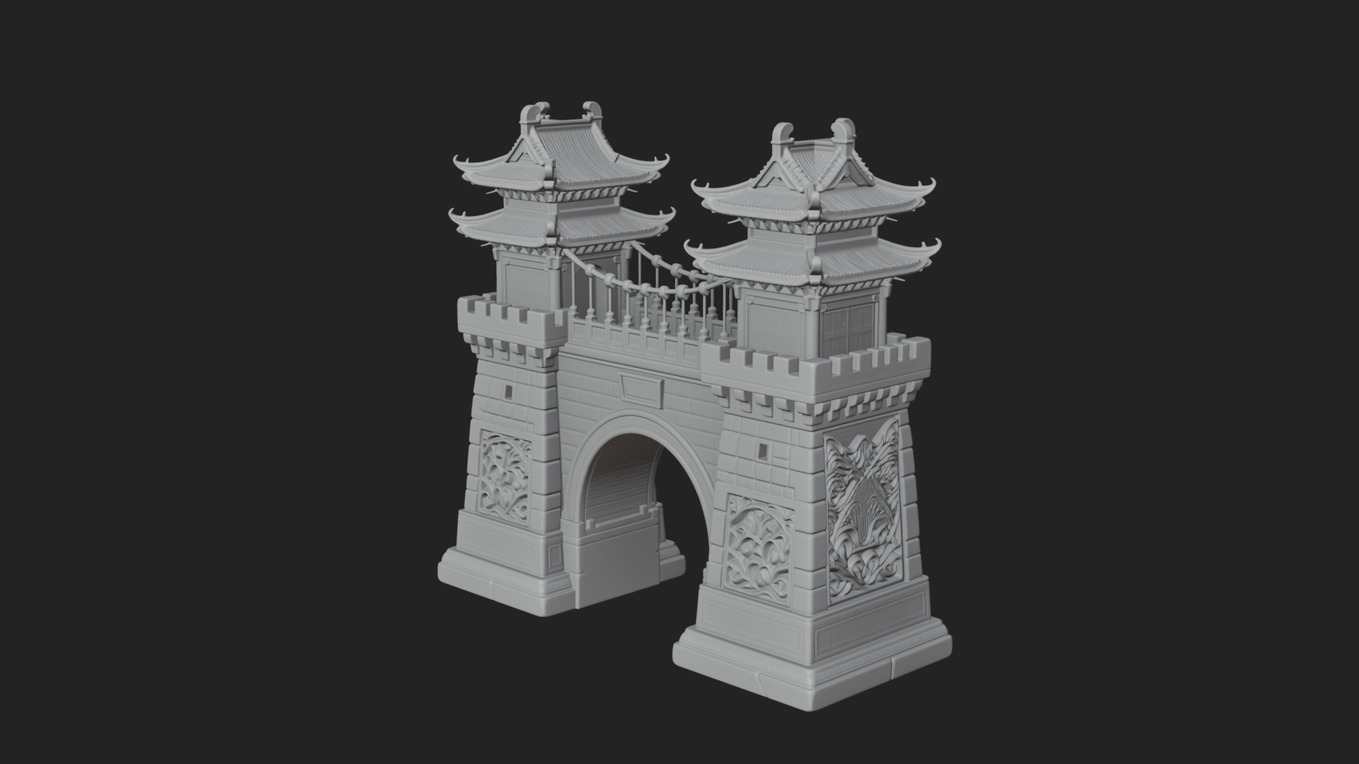 Chinese Gateway Arch Design 10 3D Print Model 3D Model