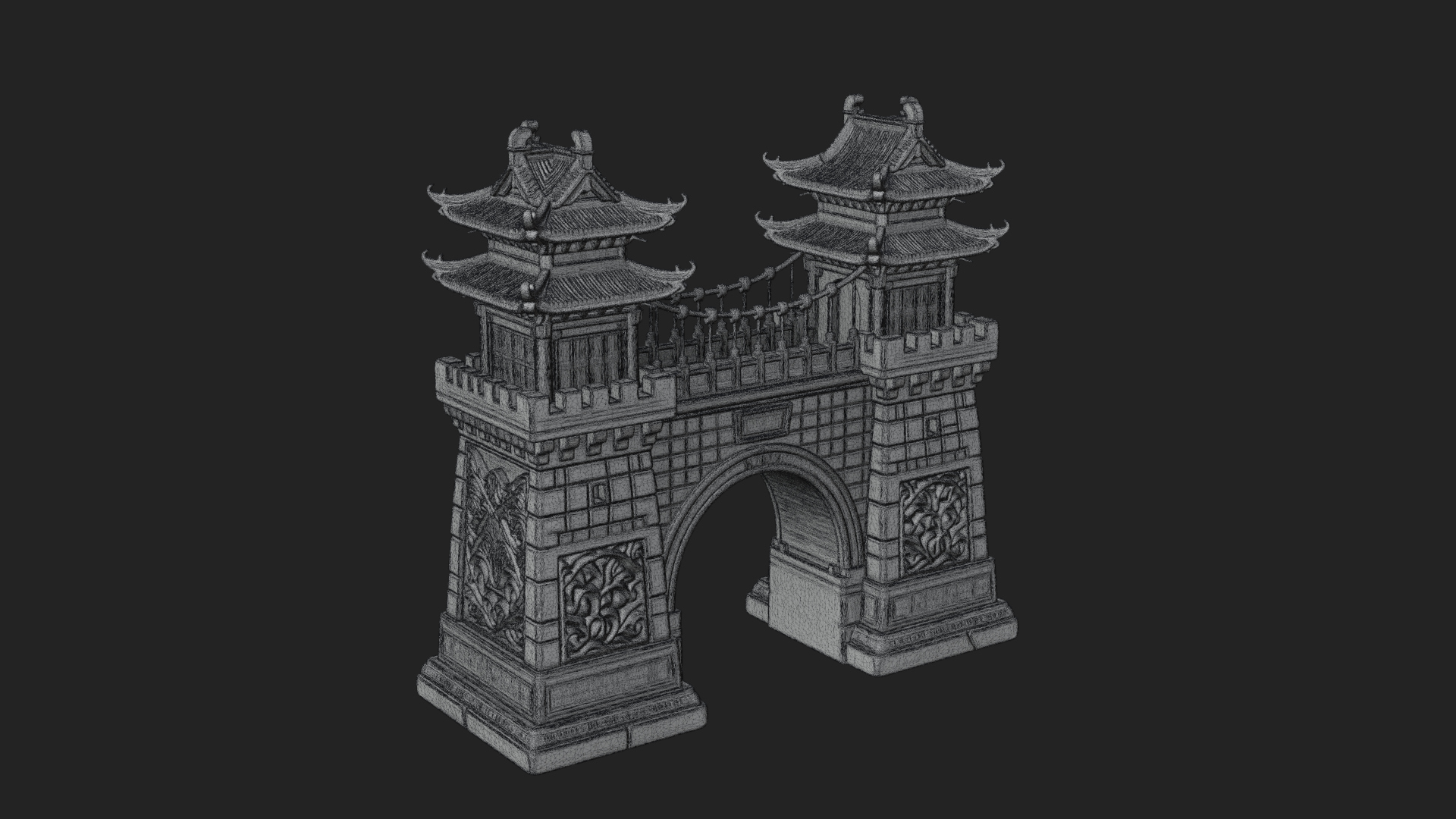 Chinese Gateway Arch Design 10 3D Print Model 3D Model