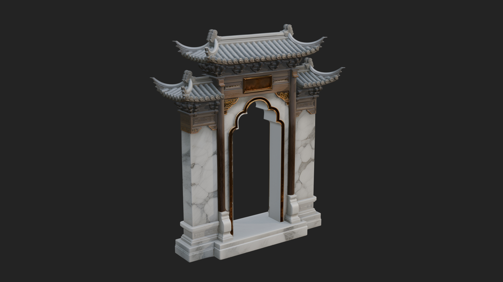 Chinese Gateway Arch Design 2 3D Print Model 3D Model