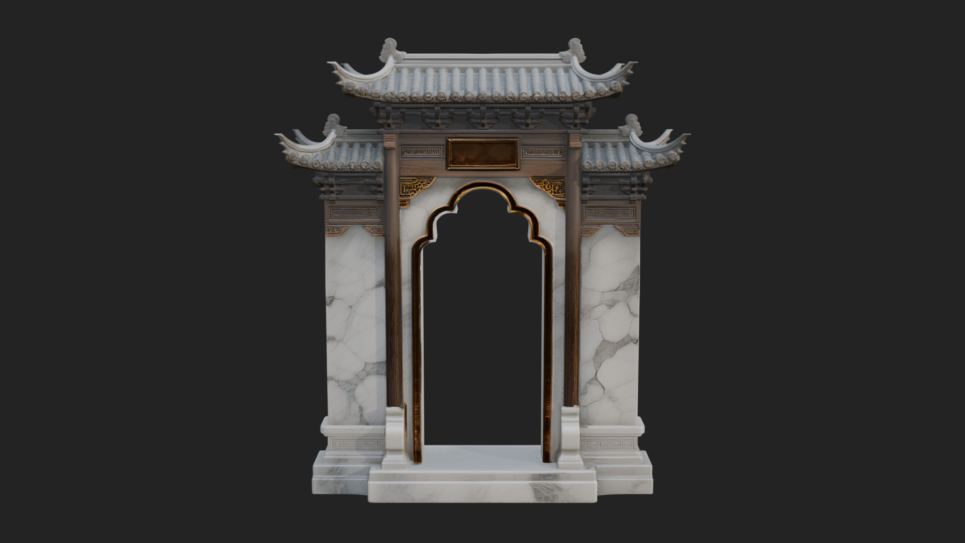 Chinese Gateway Arch Design 2 3D Print Model 3D Model