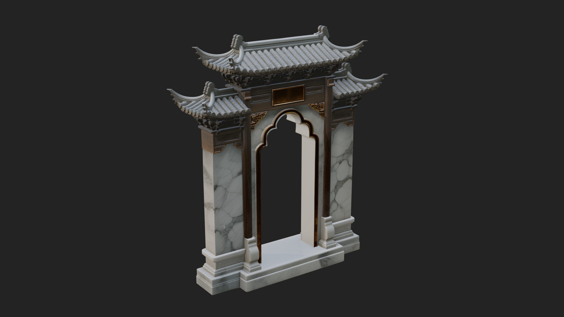 Chinese Gateway Arch Design 2 3D Print Model 3D Model