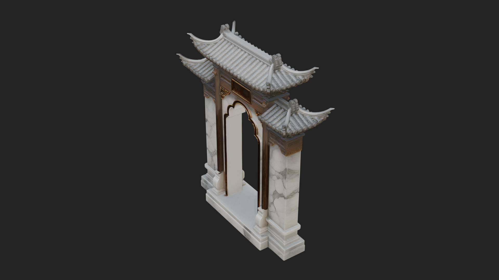 Chinese Gateway Arch Design 2 3D Print Model 3D Model