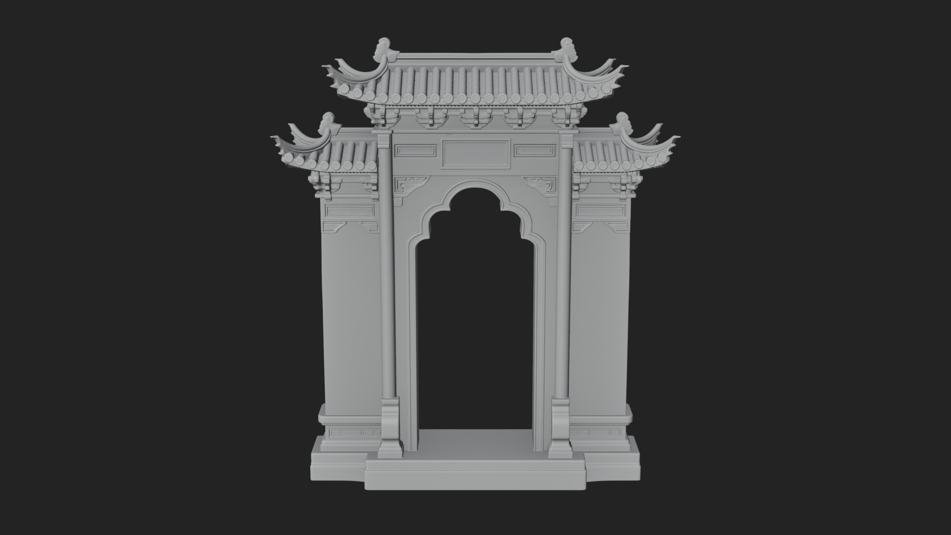 Chinese Gateway Arch Design 2 3D Print Model 3D Model