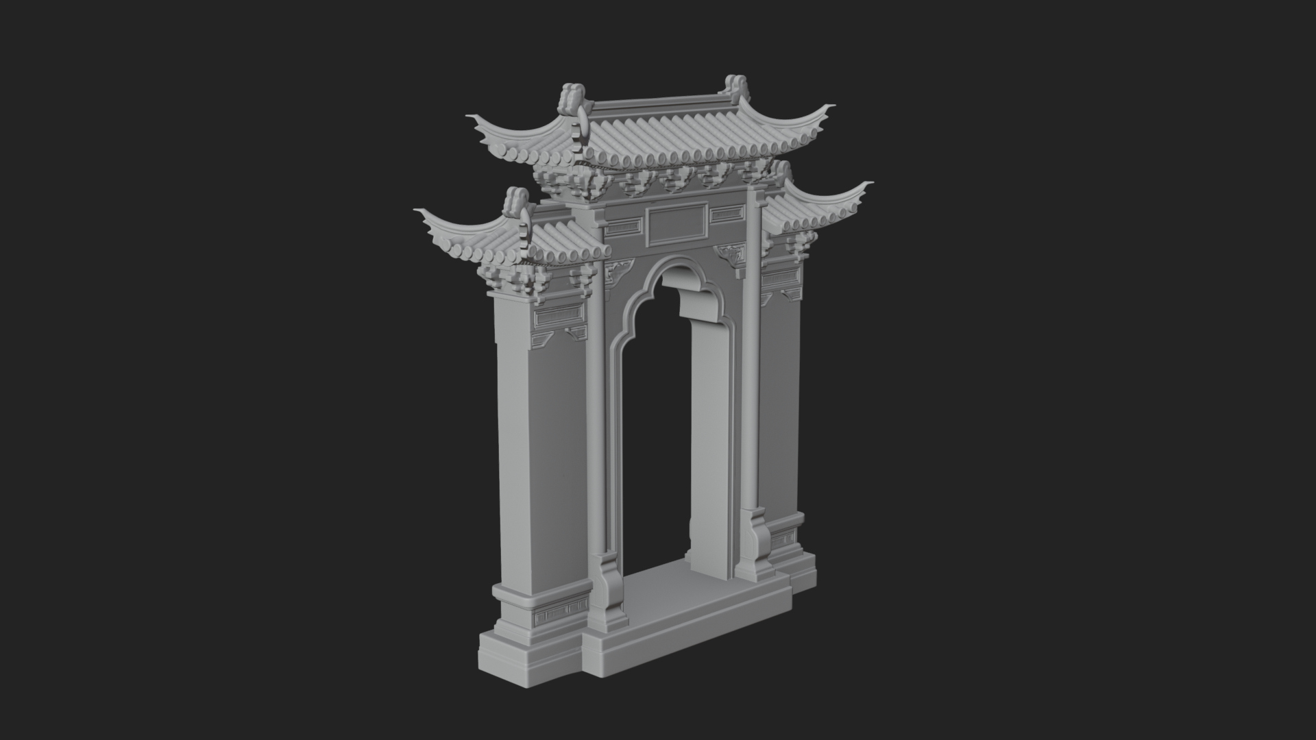 Chinese Gateway Arch Design 2 3D Print Model 3D Model