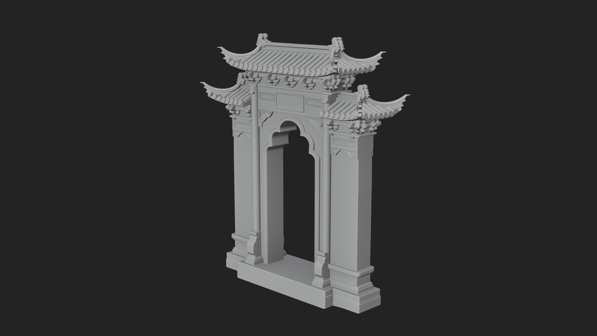 Chinese Gateway Arch Design 2 3D Print Model 3D Model