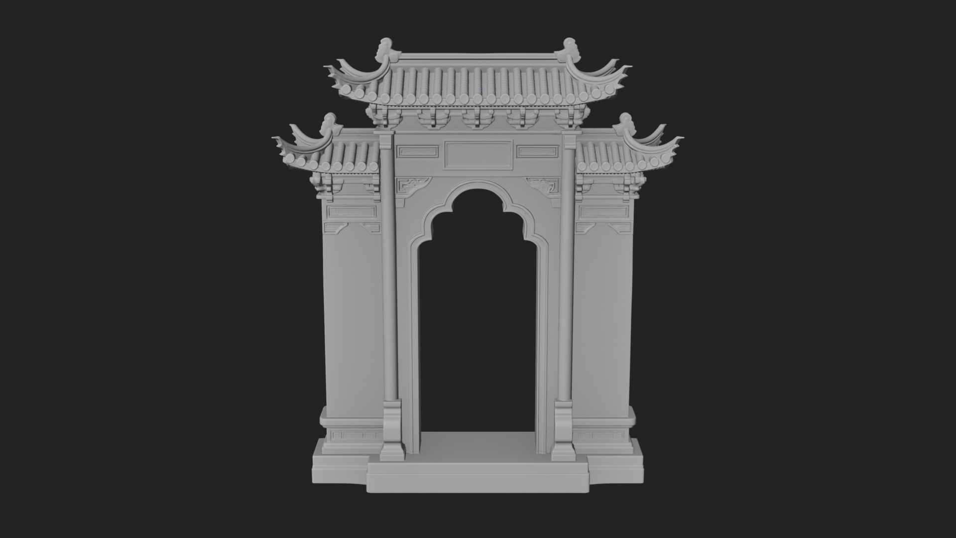 Chinese Gateway Arch Design 2 3D Print Model 3D Model